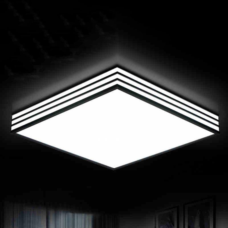 Cascaded Square Flush Mount Light Fixture Nordic Metal White and Black LED Ceiling Flush in Warm/White/3 Color Light Clearhalo 'Ceiling Lights' 'Close To Ceiling Lights' 'Close to ceiling' 'Flush mount' Lighting' 734009