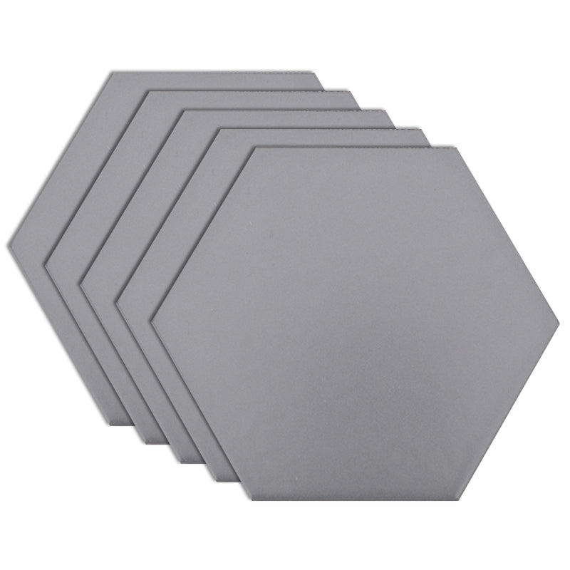 Modern Style Waterproof Wall Tile Straight Edge Hexagon Wall Tile Grey Clearhalo 'Floor Tiles & Wall Tiles' 'floor_tiles_wall_tiles' 'Flooring 'Home Improvement' 'home_improvement' 'home_improvement_floor_tiles_wall_tiles' Walls and Ceiling' 7340090