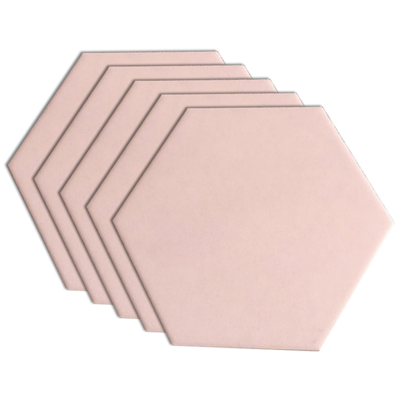 Modern Style Waterproof Wall Tile Straight Edge Hexagon Wall Tile Pink Clearhalo 'Floor Tiles & Wall Tiles' 'floor_tiles_wall_tiles' 'Flooring 'Home Improvement' 'home_improvement' 'home_improvement_floor_tiles_wall_tiles' Walls and Ceiling' 7340094