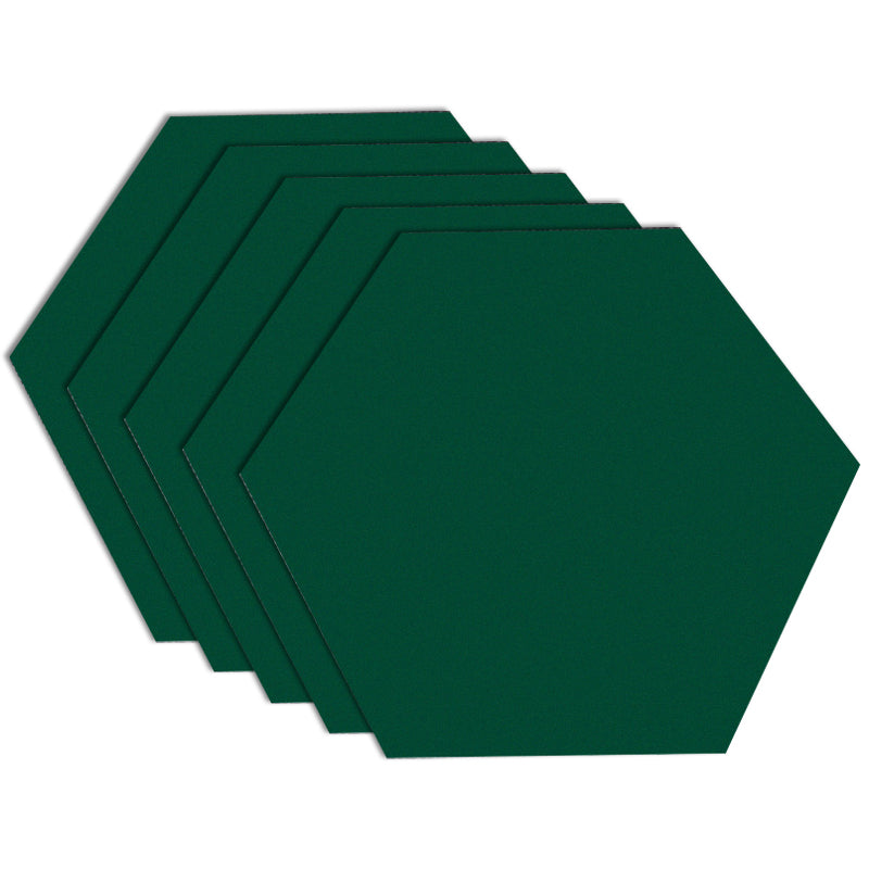 Modern Style Waterproof Wall Tile Straight Edge Hexagon Wall Tile Blackish Green 8"L x 9"W x 0.4"H Clearhalo 'Floor Tiles & Wall Tiles' 'floor_tiles_wall_tiles' 'Flooring 'Home Improvement' 'home_improvement' 'home_improvement_floor_tiles_wall_tiles' Walls and Ceiling' 7340096