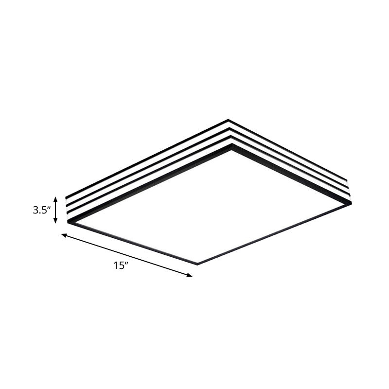 Cascaded Square Flush Mount Light Fixture Nordic Metal White and Black LED Ceiling Flush in Warm/White/3 Color Light Clearhalo 'Ceiling Lights' 'Close To Ceiling Lights' 'Close to ceiling' 'Flush mount' Lighting' 734011