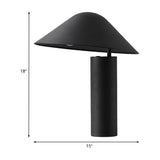 Mushroom Table Light Modernist Aluminum LED Bedside Desk Lamp in Black with Cylinder Iron Base Clearhalo 'Lamps' 'Table Lamps' Lighting' 734021