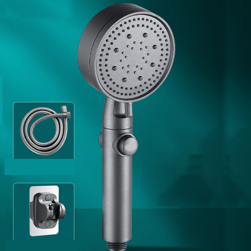 Contemporary Round Hand Shower Adjustable Spray Pattern Wall-Mount Showerhead Gun Grey Shower Heads & Hose & Wall pedestal Clearhalo 'Bathroom Remodel & Bathroom Fixtures' 'Home Improvement' 'home_improvement' 'home_improvement_shower_heads' 'Shower Heads' 'shower_heads' 'Showers & Bathtubs Plumbing' 'Showers & Bathtubs' 7341121