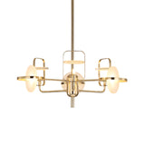 Iron Rectangle Frame Chandelier Light Modern 6 Lights Gold LED Ceiling Suspension Lamp with Acrylic Panel Shade Clearhalo 'Ceiling Lights' 'Chandeliers' 'Modern Chandeliers' 'Modern' Lighting' 734147