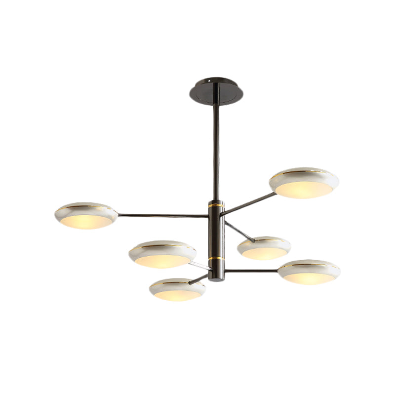 Gold/Black 2-Tier Starburst Chandelier Contemporary 6/8 Lights Metal LED Hanging Ceiling Lamp Clearhalo 'Ceiling Lights' 'Chandeliers' 'Modern Chandeliers' 'Modern' Lighting' 734206