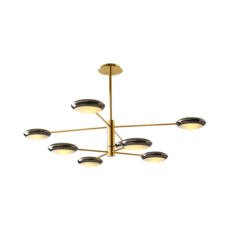 Gold/Black 2-Tier Starburst Chandelier Contemporary 6/8 Lights Metal LED Hanging Ceiling Lamp Clearhalo 'Ceiling Lights' 'Chandeliers' 'Modern Chandeliers' 'Modern' Lighting' 734211