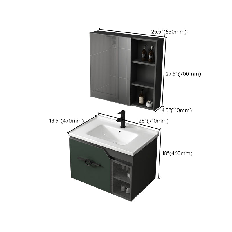 Modern Single Sink Vanity Metal Base Rectangular Wall Mount Vanity Set Clearhalo 'Bathroom Remodel & Bathroom Fixtures' 'Bathroom Vanities' 'bathroom_vanities' 'Home Improvement' 'home_improvement' 'home_improvement_bathroom_vanities' 7342882