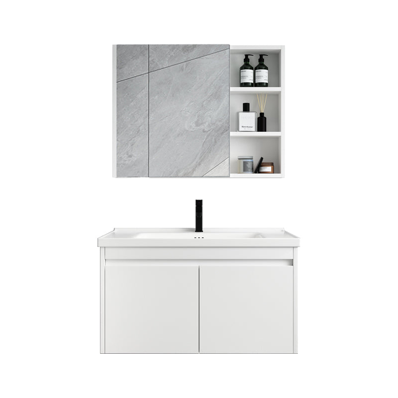 Mid Century Modern Bathroom Sink Vanity Wall Mount Bathroom Vanity with Mirror Clearhalo 'Bathroom Remodel & Bathroom Fixtures' 'Bathroom Vanities' 'bathroom_vanities' 'Home Improvement' 'home_improvement' 'home_improvement_bathroom_vanities' 7342898