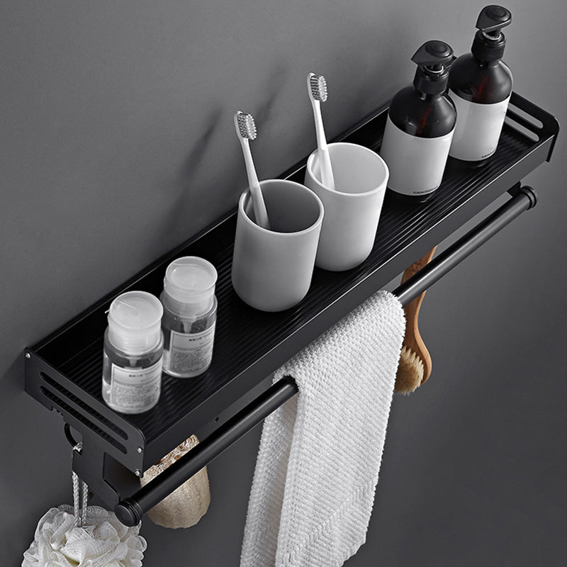 Matte Black Modern Bathroom Accessory Set, Set of 2, Bath Shelf Clearhalo 'Bathroom Hardware Sets' 'Bathroom Hardware' 'Bathroom Remodel & Bathroom Fixtures' 'bathroom_hardware_sets' 'Home Improvement' 'home_improvement' 'home_improvement_bathroom_hardware_sets' 7343601