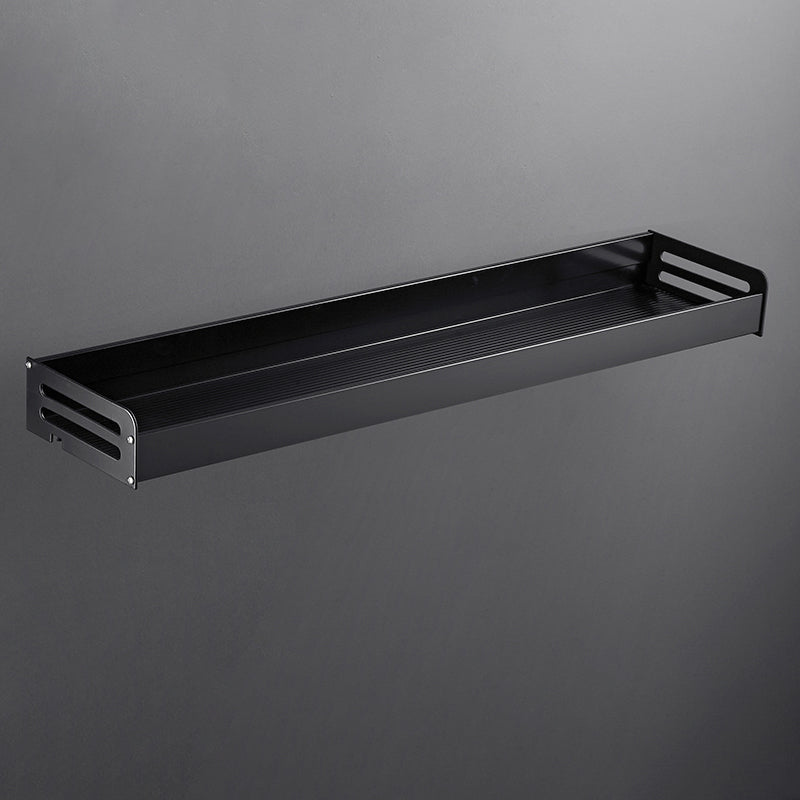 Matte Black Modern Bathroom Accessory Set, Set of 2, Bath Shelf 1 Piece Bath Shelf (24"L) Clearhalo 'Bathroom Hardware Sets' 'Bathroom Hardware' 'Bathroom Remodel & Bathroom Fixtures' 'bathroom_hardware_sets' 'Home Improvement' 'home_improvement' 'home_improvement_bathroom_hardware_sets' 7343607