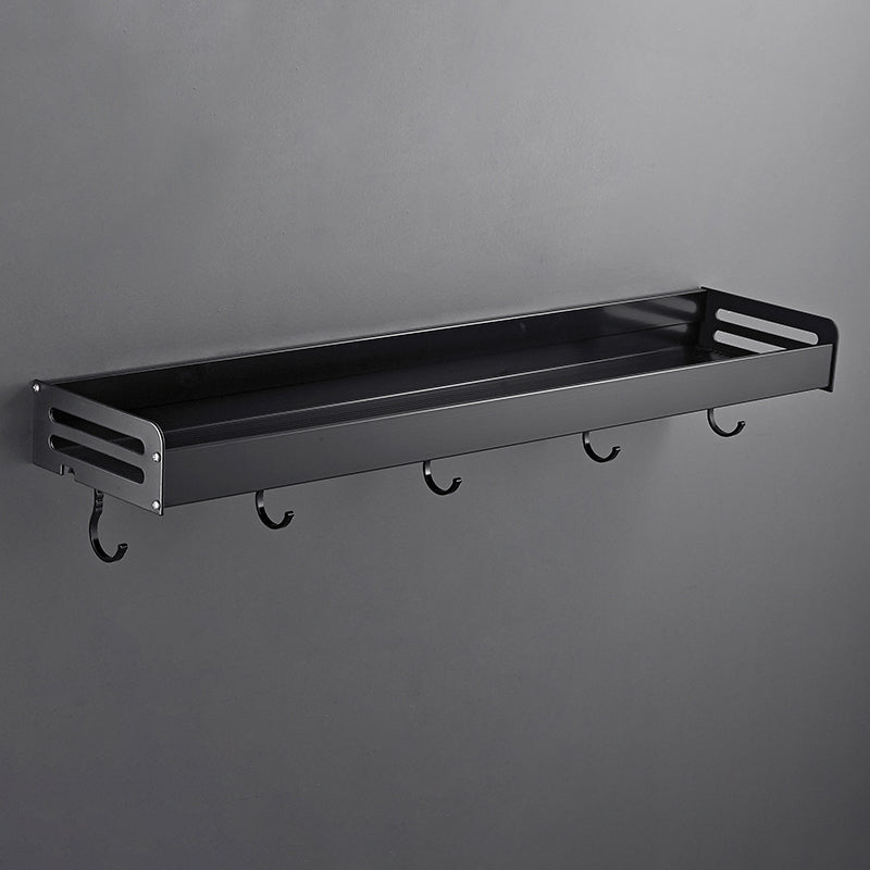 Matte Black Modern Bathroom Accessory Set, Set of 2, Bath Shelf 1 Piece Bath Shelf （With Hook 24"L） Clearhalo 'Bathroom Hardware Sets' 'Bathroom Hardware' 'Bathroom Remodel & Bathroom Fixtures' 'bathroom_hardware_sets' 'Home Improvement' 'home_improvement' 'home_improvement_bathroom_hardware_sets' 7343615