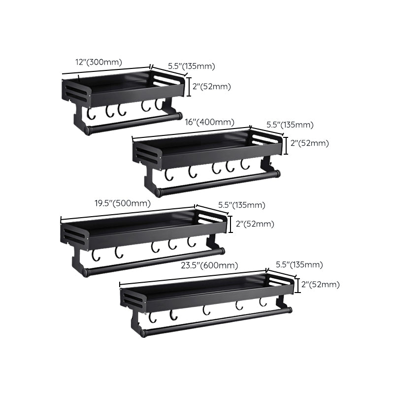 Matte Black Modern Bathroom Accessory Set, Set of 2, Bath Shelf Clearhalo 'Bathroom Hardware Sets' 'Bathroom Hardware' 'Bathroom Remodel & Bathroom Fixtures' 'bathroom_hardware_sets' 'Home Improvement' 'home_improvement' 'home_improvement_bathroom_hardware_sets' 7343625