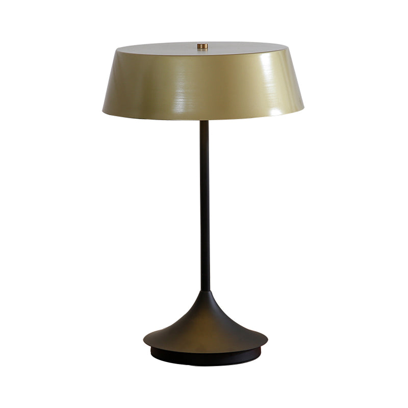 Light Brown Finish Bowl Night Table Light Post Modern 1 Head Metallic Nightstand Lamp Clearhalo 'Lamps' 'Table Lamps' Lighting' 734461