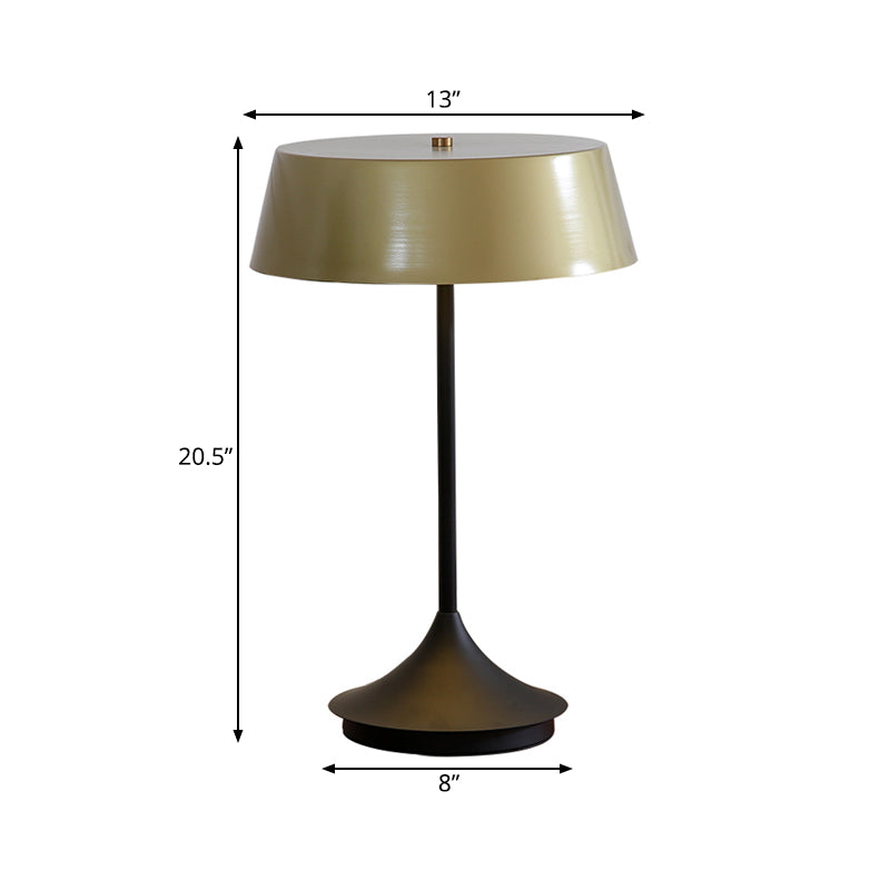 Light Brown Finish Bowl Night Table Light Post Modern 1 Head Metallic Nightstand Lamp Clearhalo 'Lamps' 'Table Lamps' Lighting' 734462