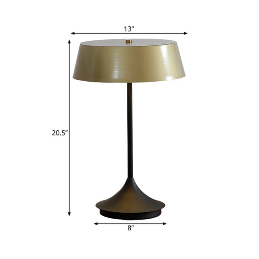 Light Brown Finish Bowl Night Table Light Post Modern 1 Head Metallic Nightstand Lamp Clearhalo 'Lamps' 'Table Lamps' Lighting' 734462