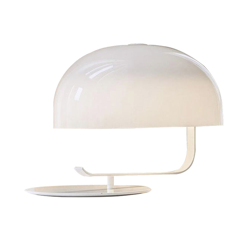 Post Modern Mushroom Night Table Light Metallic 1-Head Bedroom Desk Lamp in White/Brown Clearhalo 'Lamps' 'Table Lamps' Lighting' 734511