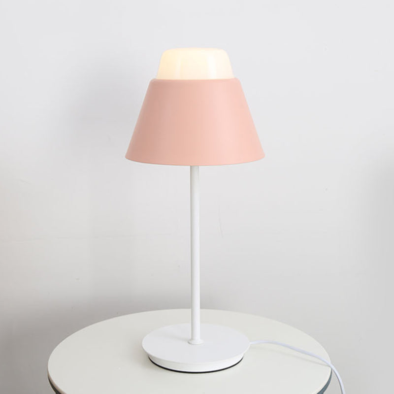 Pink/Blue Finish Cone Night Table Light Modernist 1 Light Acrylic Shade Desk Lamp for Study Room Clearhalo 'Lamps' 'Table Lamps' Lighting' 734513