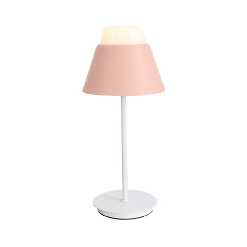 Pink/Blue Finish Cone Night Table Light Modernist 1 Light Acrylic Shade Desk Lamp for Study Room Clearhalo 'Lamps' 'Table Lamps' Lighting' 734515