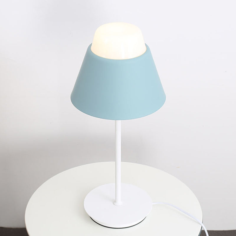 Pink/Blue Finish Cone Night Table Light Modernist 1 Light Acrylic Shade Desk Lamp for Study Room Clearhalo 'Lamps' 'Table Lamps' Lighting' 734518