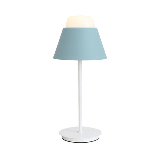 Pink/Blue Finish Cone Night Table Light Modernist 1 Light Acrylic Shade Desk Lamp for Study Room Clearhalo 'Lamps' 'Table Lamps' Lighting' 734520