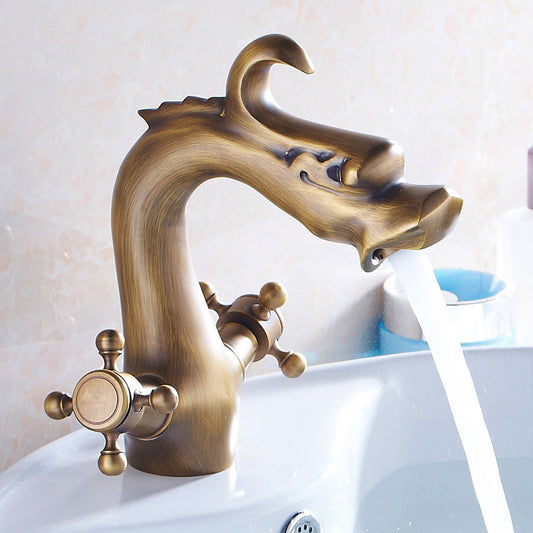 2 Handles Wide Spread Bathroom Faucet Industrial Lavatory Faucet Clearhalo 'Bathroom Remodel & Bathroom Fixtures' 'Bathroom Sink Faucets' 'Bathroom Sinks & Faucet Components' 'bathroom_sink_faucets' 'Home Improvement' 'home_improvement' 'home_improvement_bathroom_sink_faucets' 7345369