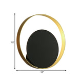 Metallic Round Sconce Light Fixture Modernist 1-Head LED Wall Lamp in Black and Gold for Corner Clearhalo 'Cast Iron' 'Glass' 'Industrial' 'Modern wall lights' 'Modern' 'Tiffany' 'Traditional wall lights' 'Wall Lamps & Sconces' 'Wall Lights' Lighting' 734703