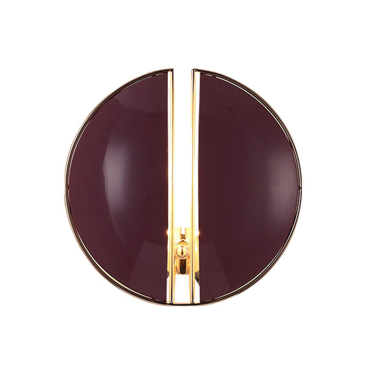 Spaced Dome Hallway Wall Sconce Light Metal 1-Light Contemporary Wall Mounted Lamp Fixture in Purple Clearhalo 'Cast Iron' 'Glass' 'Industrial' 'Modern wall lights' 'Modern' 'Tiffany' 'Traditional wall lights' 'Wall Lamps & Sconces' 'Wall Lights' Lighting' 734707
