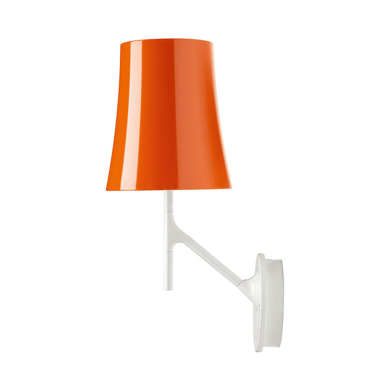Orange and White Barrel Wall Mount Light Modernism 1 Head Metallic Sconce Lamp for Living Room Clearhalo 'Cast Iron' 'Glass' 'Industrial' 'Modern wall lights' 'Modern' 'Tiffany' 'Traditional wall lights' 'Wall Lamps & Sconces' 'Wall Lights' Lighting' 734712
