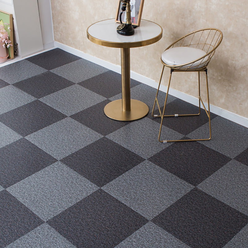 Scratch Resistant Plastic Floor Square Edge Peel & Stick Floor Tiles Black-Gray Clearhalo 'Flooring 'Home Improvement' 'home_improvement' 'home_improvement_vinyl_flooring' 'Vinyl Flooring' 'vinyl_flooring' Walls and Ceiling' 7347162