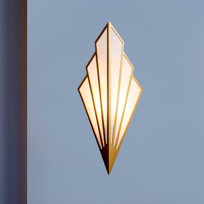 Folding Fan Metal Wall Mounted Lamp Modernist 1-Light Gold Finish Flush Wall Sconce Gold Clearhalo 'Cast Iron' 'Glass' 'Industrial' 'Modern wall lights' 'Modern' 'Tiffany' 'Traditional wall lights' 'Wall Lamps & Sconces' 'Wall Lights' Lighting' 734734