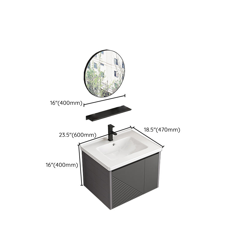 Modern Gray Metal Base Vanity Single-Sink Rectangular Wall Mount Vanity Set Clearhalo 'Bathroom Remodel & Bathroom Fixtures' 'Bathroom Vanities' 'bathroom_vanities' 'Home Improvement' 'home_improvement' 'home_improvement_bathroom_vanities' 7347472