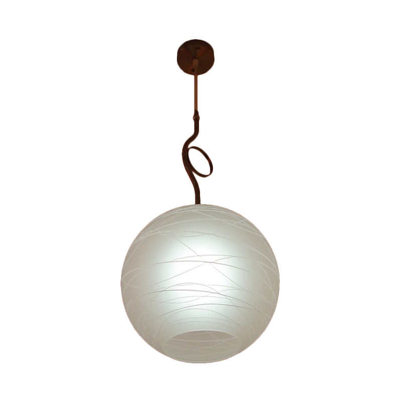 Global Hanging Light Kit Modern Textured White Glass 1 Bulb Bedroom Ceiling Pendant Lamp Clearhalo 'Ceiling Lights' 'Glass shade' 'Glass' 'Modern Pendants' 'Modern' 'Pendant Lights' 'Pendants' Lighting' 734816