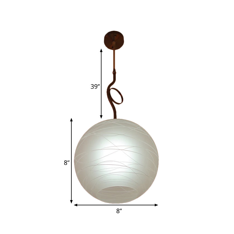 Global Hanging Light Kit Modern Textured White Glass 1 Bulb Bedroom Ceiling Pendant Lamp Clearhalo 'Ceiling Lights' 'Glass shade' 'Glass' 'Modern Pendants' 'Modern' 'Pendant Lights' 'Pendants' Lighting' 734818