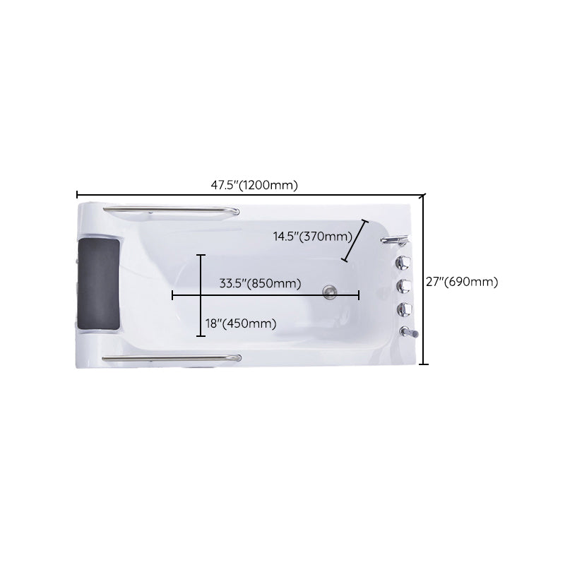 Modern Rectangular Soaking Bathtub Acrylic Stand Alone White Bath Clearhalo 'Bathroom Remodel & Bathroom Fixtures' 'Bathtubs' 'Home Improvement' 'home_improvement' 'home_improvement_bathtubs' 'Showers & Bathtubs' 7349568