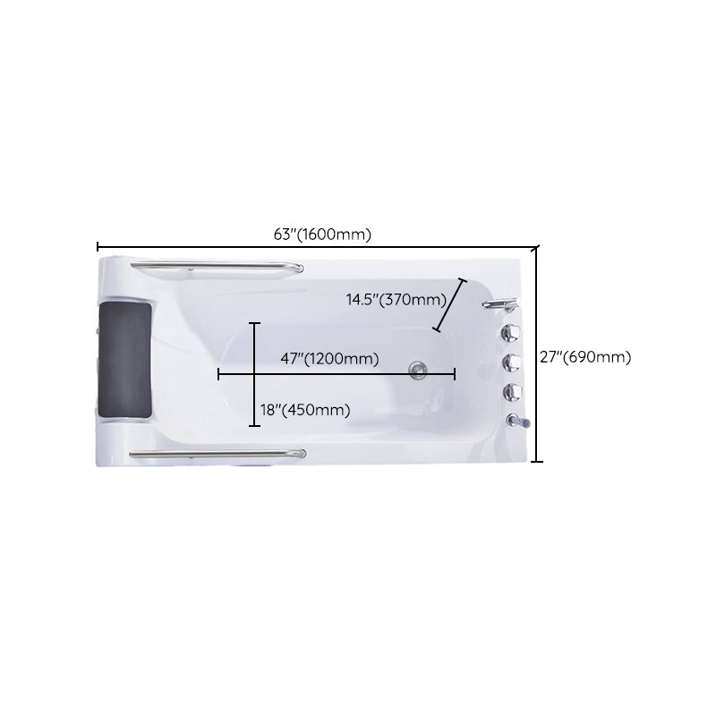 Modern Rectangular Soaking Bathtub Acrylic Stand Alone White Bath Clearhalo 'Bathroom Remodel & Bathroom Fixtures' 'Bathtubs' 'Home Improvement' 'home_improvement' 'home_improvement_bathtubs' 'Showers & Bathtubs' 7349572