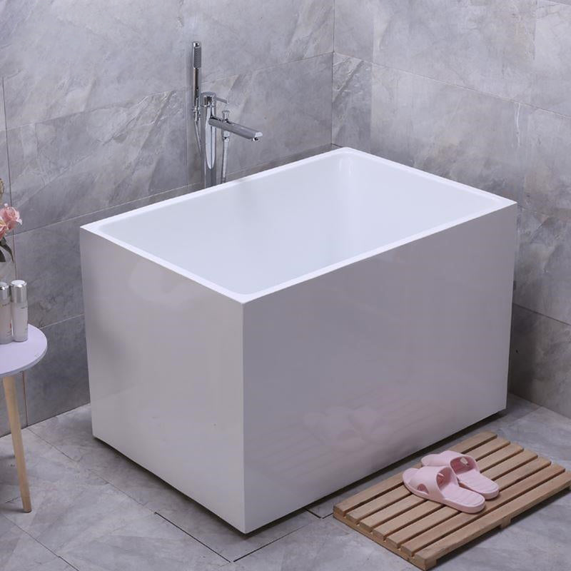 Modern Back to Wall Bathtub Rectangular Antique Finish Soaking Bath 43"L x 26"W x 26"H Without Seat Tub Clearhalo 'Bathroom Remodel & Bathroom Fixtures' 'Bathtubs' 'Home Improvement' 'home_improvement' 'home_improvement_bathtubs' 'Showers & Bathtubs' 7349608