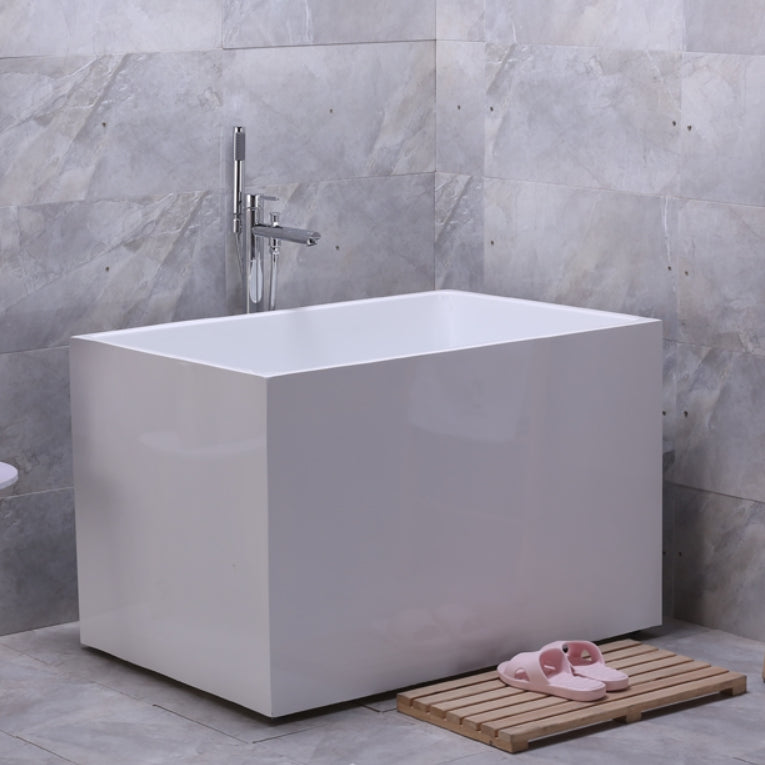 Modern Back to Wall Bathtub Rectangular Antique Finish Soaking Bath 47"L x 26"W x 26"H Without Seat Tub Clearhalo 'Bathroom Remodel & Bathroom Fixtures' 'Bathtubs' 'Home Improvement' 'home_improvement' 'home_improvement_bathtubs' 'Showers & Bathtubs' 7349612