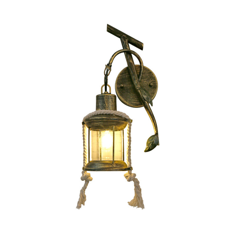 Brass 1 Light Wall Mount Lighting Warehouse Metallic Kerosene Wall Light Sconce with Leaf Design Clearhalo 'Art deco wall lights' 'Cast Iron' 'Glass' 'Industrial wall lights' 'Industrial' 'Middle century wall lights' 'Modern' 'Rustic wall lights' 'Tiffany' 'Traditional wall lights' 'Wall Lamps & Sconces' 'Wall Lights' Lighting' 735105