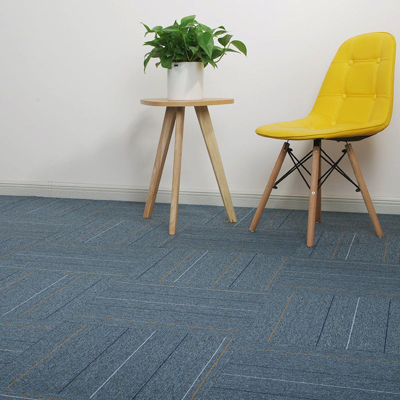 Modern Carpet Tile Level Loop Self Adhesive Fire Resistant Carpet Tiles Dark Blue-Gray 60-Piece Set Clearhalo 'Carpet Tiles & Carpet Squares' 'carpet_tiles_carpet_squares' 'Flooring 'Home Improvement' 'home_improvement' 'home_improvement_carpet_tiles_carpet_squares' Walls and Ceiling' 7351605