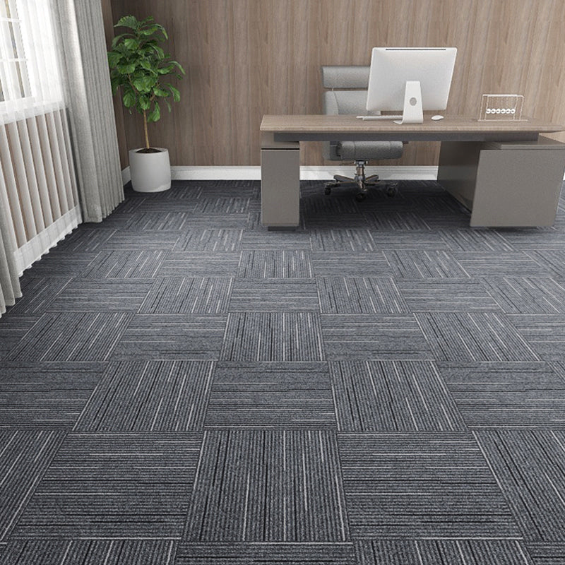 Modern Carpet Tile Level Loop Self Adhesive Fire Resistant Carpet Tiles Smoke Gray 60-Piece Set Clearhalo 'Carpet Tiles & Carpet Squares' 'carpet_tiles_carpet_squares' 'Flooring 'Home Improvement' 'home_improvement' 'home_improvement_carpet_tiles_carpet_squares' Walls and Ceiling' 7351620