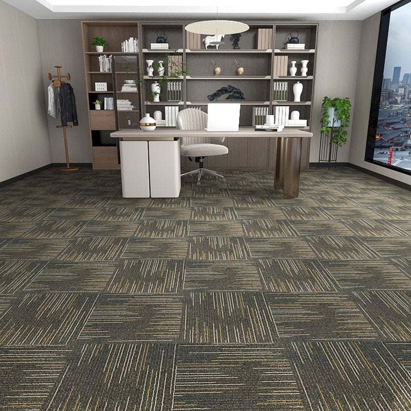 Modern Carpet Tile Level Loop Self Adhesive Fire Resistant Carpet Tiles Flaxen 60-Piece Set Vinyl Clearhalo 'Carpet Tiles & Carpet Squares' 'carpet_tiles_carpet_squares' 'Flooring 'Home Improvement' 'home_improvement' 'home_improvement_carpet_tiles_carpet_squares' Walls and Ceiling' 7351628