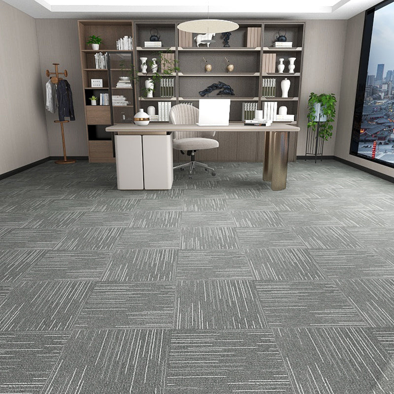 Modern Carpet Tile Level Loop Self Adhesive Fire Resistant Carpet Tiles Heather Gray 60-Piece Set Vinyl Clearhalo 'Carpet Tiles & Carpet Squares' 'carpet_tiles_carpet_squares' 'Flooring 'Home Improvement' 'home_improvement' 'home_improvement_carpet_tiles_carpet_squares' Walls and Ceiling' 7351650