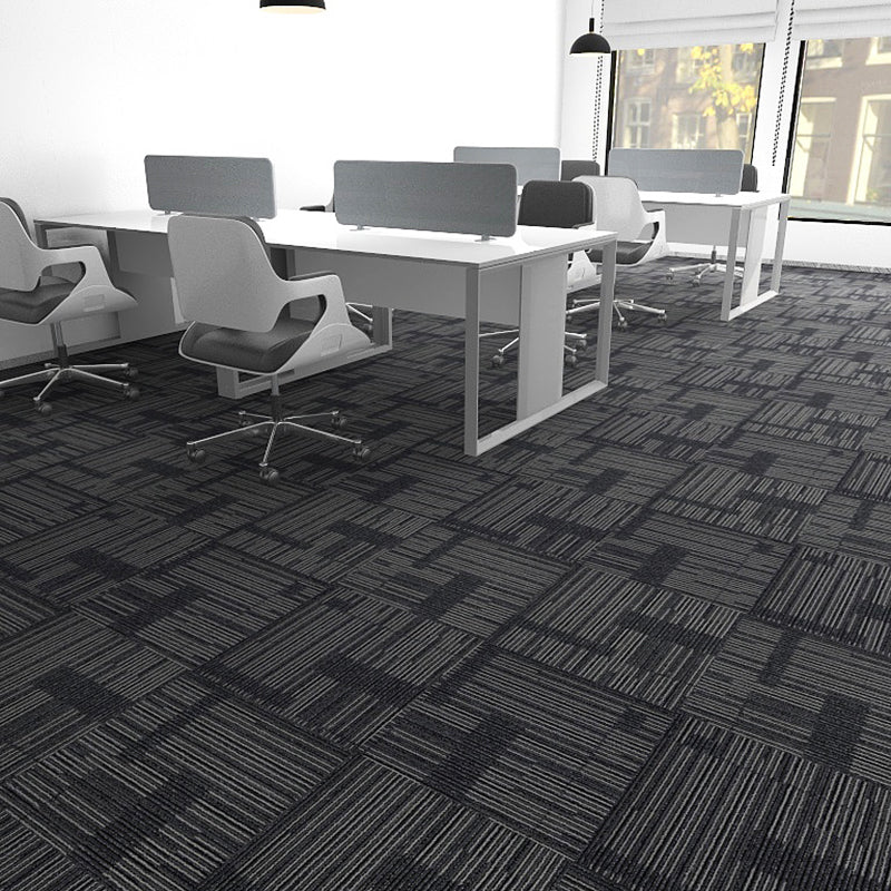 Modern Carpet Tile Level Loop Self Adhesive Fire Resistant Carpet Tiles Antique Black 60-Piece Set Asphalt Clearhalo 'Carpet Tiles & Carpet Squares' 'carpet_tiles_carpet_squares' 'Flooring 'Home Improvement' 'home_improvement' 'home_improvement_carpet_tiles_carpet_squares' Walls and Ceiling' 7351652