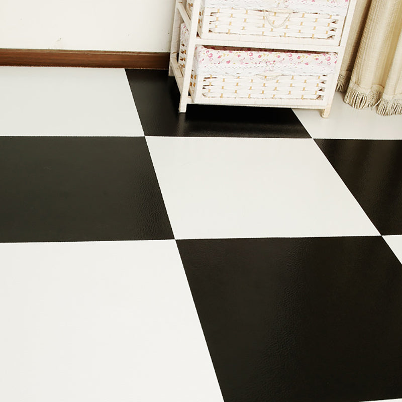 Modern Fabric Look Plastic Floor Water Resistant Square Edge Floor Tiles Black White 53.8 sq ft. - 25 Pieces Clearhalo 'Flooring 'Home Improvement' 'home_improvement' 'home_improvement_vinyl_flooring' 'Vinyl Flooring' 'vinyl_flooring' Walls and Ceiling' 7351768