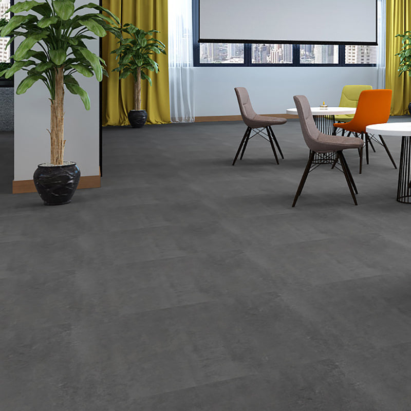 Modern Fabric Look Plastic Floor Water Resistant Square Edge Floor Tiles Textured Black 53.8 sq ft. - 25 Pieces Clearhalo 'Flooring 'Home Improvement' 'home_improvement' 'home_improvement_vinyl_flooring' 'Vinyl Flooring' 'vinyl_flooring' Walls and Ceiling' 7351770