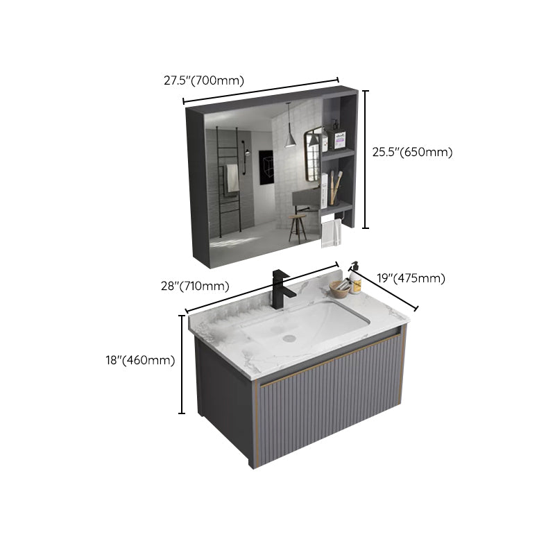 Wall Mount Bathroom Vanity Set Modern Faucet Included Bathroom Sink Vanity Clearhalo 'Bathroom Remodel & Bathroom Fixtures' 'Bathroom Vanities' 'bathroom_vanities' 'Home Improvement' 'home_improvement' 'home_improvement_bathroom_vanities' 7352253