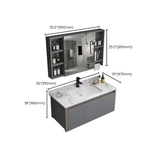 Wall Mount Bathroom Vanity Set Modern Faucet Included Bathroom Sink Vanity Clearhalo 'Bathroom Remodel & Bathroom Fixtures' 'Bathroom Vanities' 'bathroom_vanities' 'Home Improvement' 'home_improvement' 'home_improvement_bathroom_vanities' 7352256