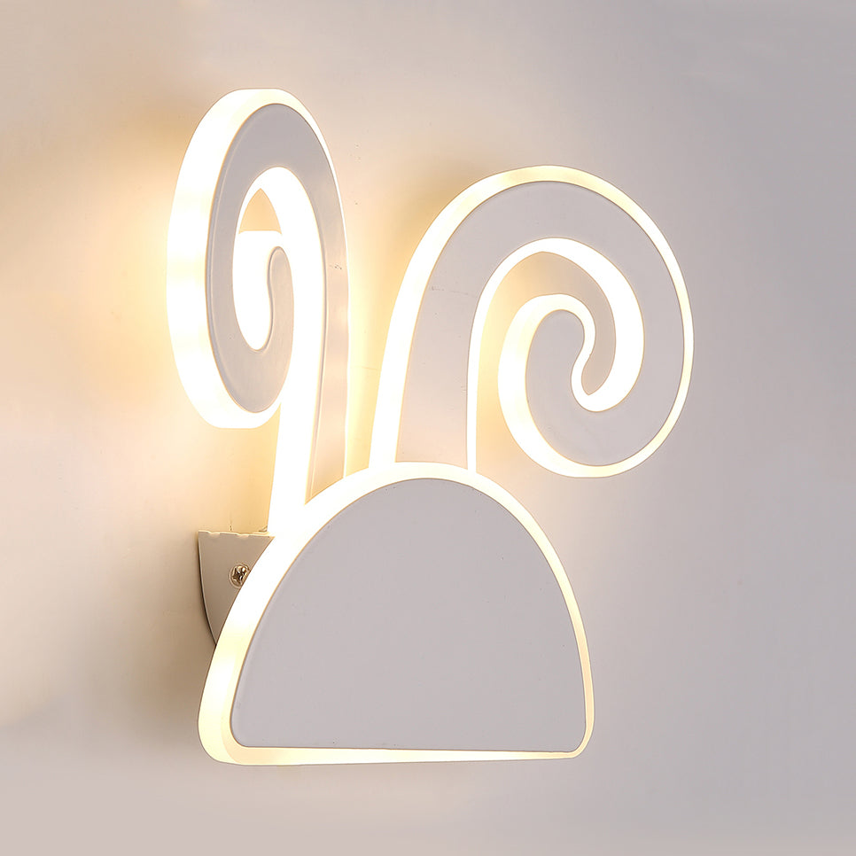 White Finish Rabbit Wall Light Animal Cute Acrylic LED Wall Sconce for Corridor Kid Bedroom Clearhalo 'Wall Lamps & Sconces' 'Wall Lights' Lighting' 73534