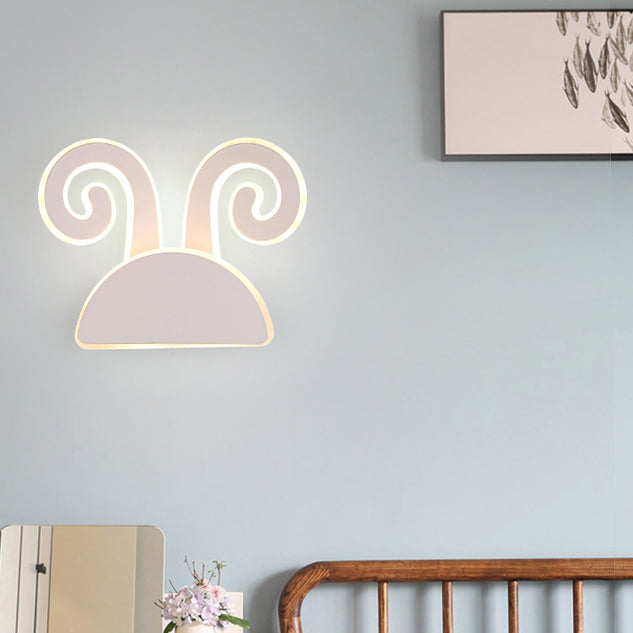 White Finish Rabbit Wall Light Animal Cute Acrylic LED Wall Sconce for Corridor Kid Bedroom Clearhalo 'Wall Lamps & Sconces' 'Wall Lights' Lighting' 73535