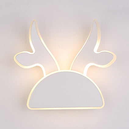 White Finish Rabbit Wall Light Animal Cute Acrylic LED Wall Sconce for Corridor Kid Bedroom White A Clearhalo 'Wall Lamps & Sconces' 'Wall Lights' Lighting' 73537